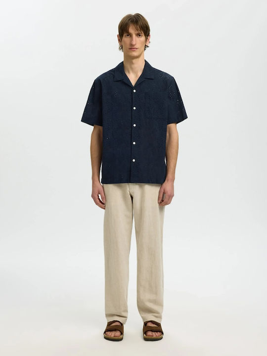 Short Sleeve Shirt in Narrow Fit Blue