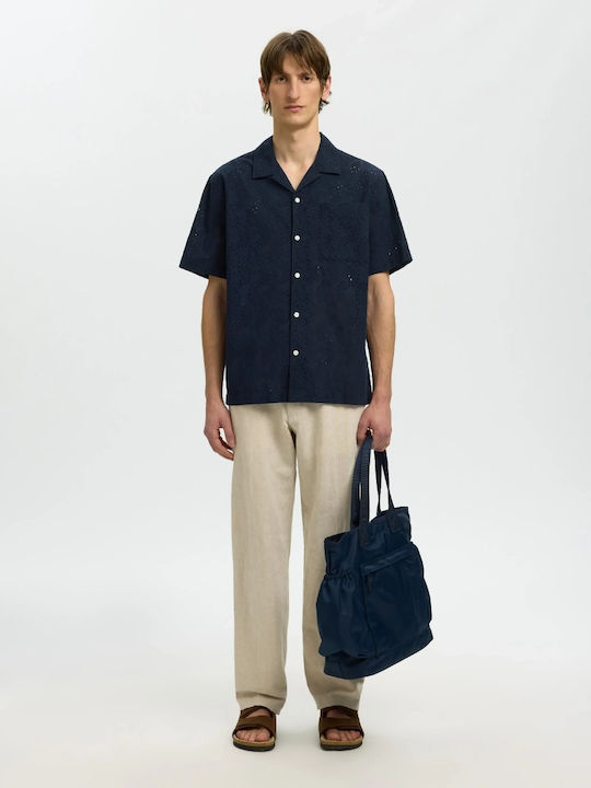 Short Sleeve Shirt in Narrow Fit Blue
