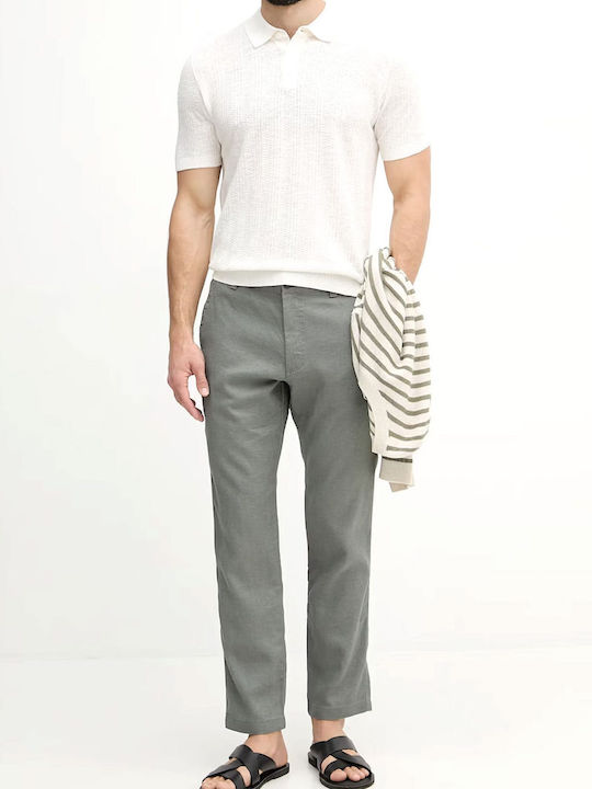 Boss Γυναικείο Chino Παντελόνι Regular Fit Γκρι-χακι