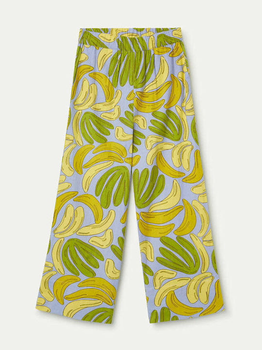 Women's High Rise Fabric Trousers with Rubber Band in Regular Fit