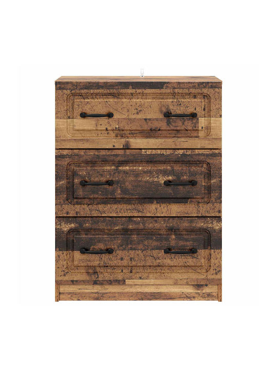 vidaXL Kommode Schlafzimmer Holz mit 2 Schubladen Gebeiztes Holz 66x34.5x87cm