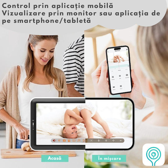 Monitor Pentru Bebeluși Fără Fir cu Comunicare Bidirecțională și Cântece de Leagăn