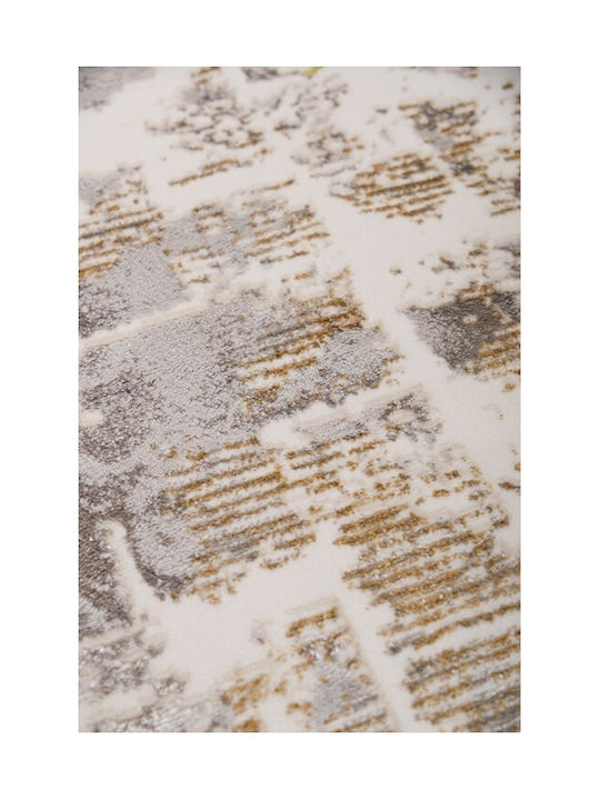 Biokarpet Wohnzimmer Teppich Weiß-Gold 240x300
