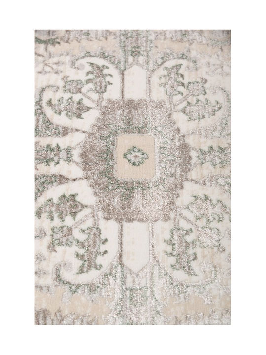Biokarpet Wohnzimmer Teppich Gossip 9860b Weiß-Grün 240x300