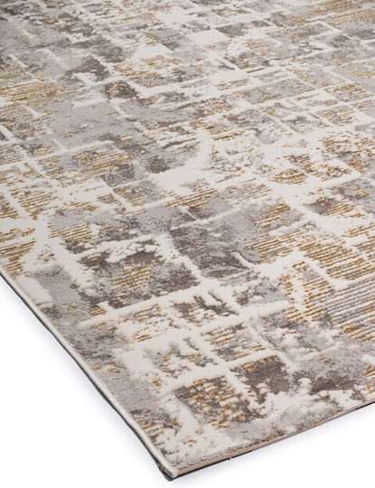 Biokarpet Wohnzimmer Teppich Weiß-Gold 67x220