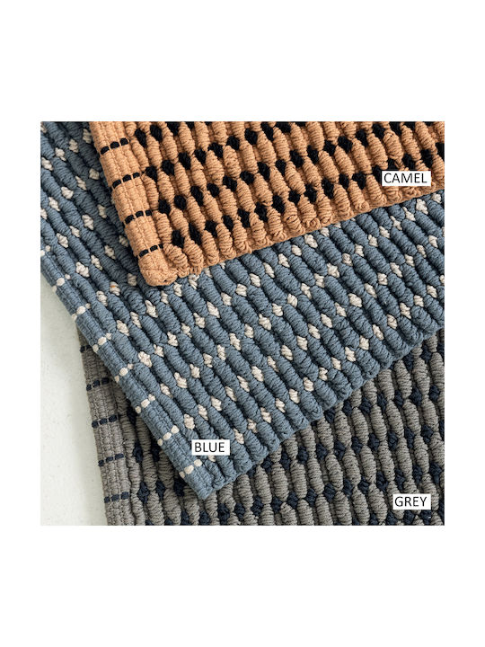 Palamaiki Non-slip Rectangular Summer Cotton Rug Grey 60x120cm