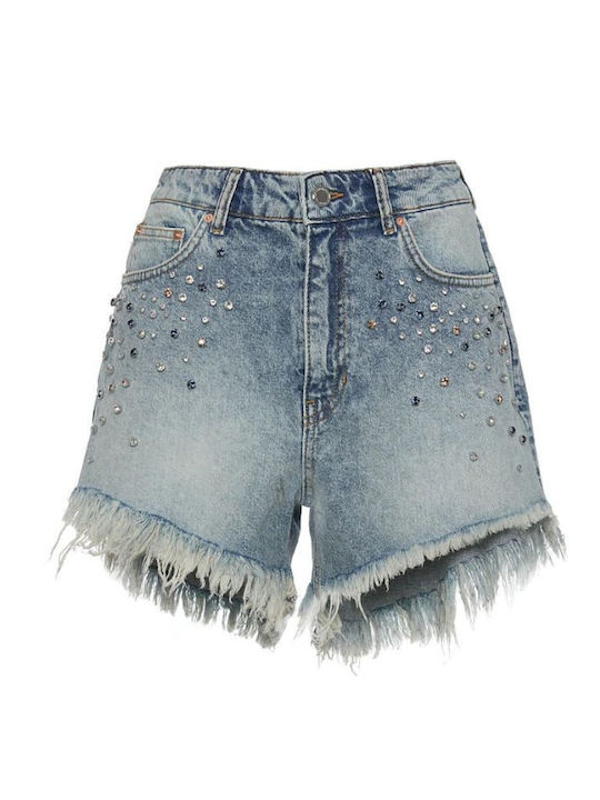 Molly Γυναικείο Τζιν Ψηλόμεσο Σορτς Μπλέ Denim