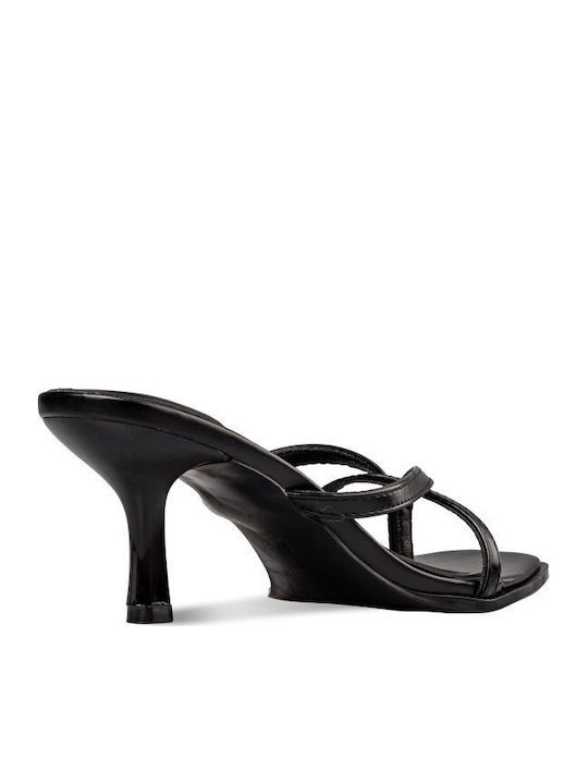 Mules with Thin Heel in Black Colour