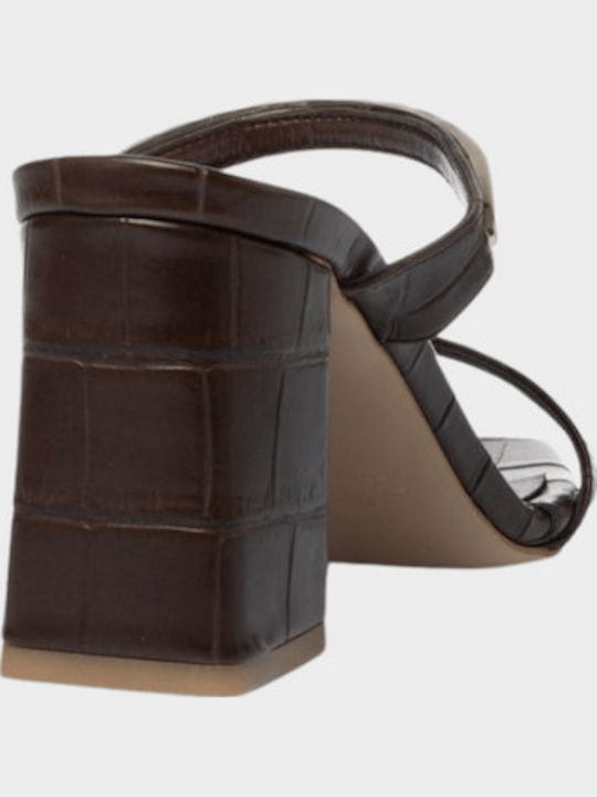 Mules with Heel in Brown Colour