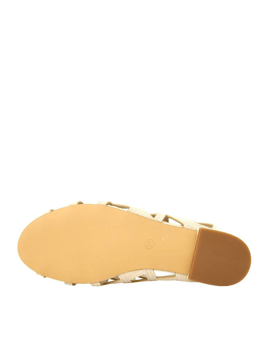 Flat Suede Mules in Beige Colour