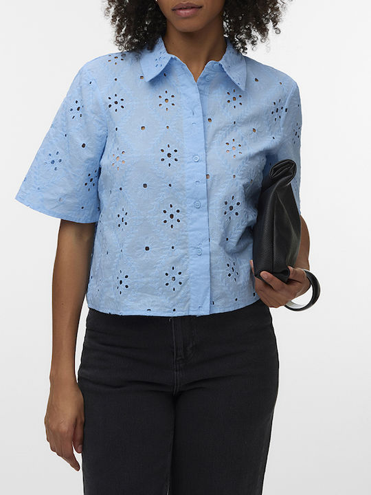 Kurzärmeliges Damenhemden Cashmere Hellblau Lightblue