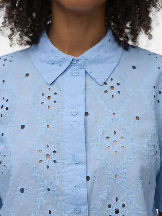 Kurzärmeliges Damenhemden Cashmere Hellblau Lightblue