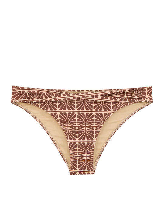 Γυναικείο Μαγιό Bikini Χωρίς Μπανέλα Ντραπέ Καφέ