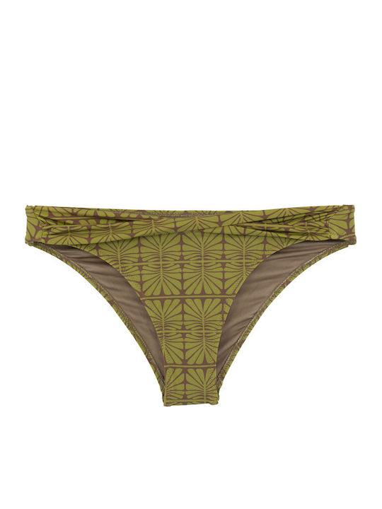 Γυναικείο Μαγιό Bikini Χωρίς Μπανέλα Ντραπέ Χακί