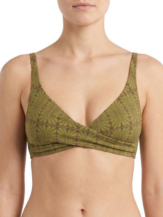 Γυναικείο Μαγιό Bikini Χωρίς Μπανέλα Ντραπέ Χακί