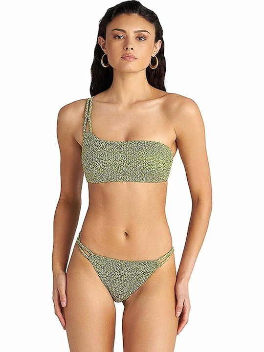 Bikini One Shoulder B Cup With Padding Green