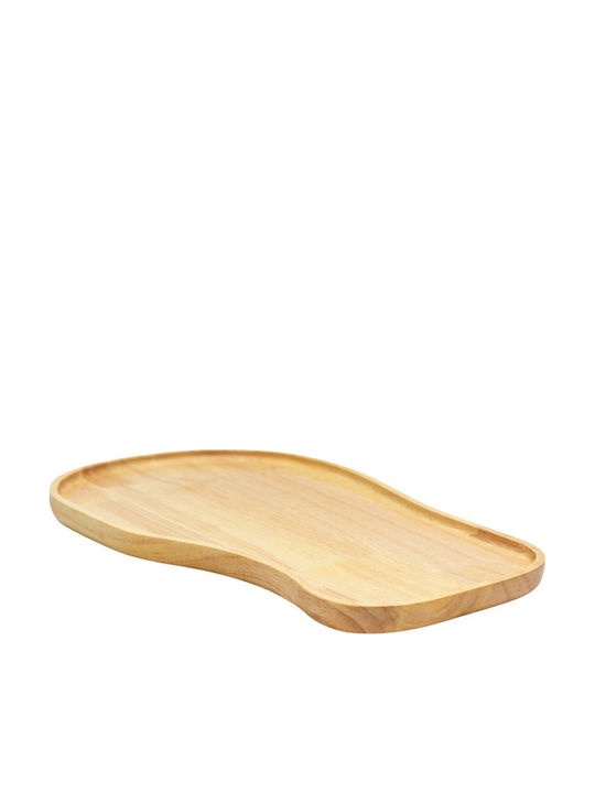Ξύλινα Ακανόνιστα Πιάτα Rubberwood Με Τοίχωμα 40x25 Εκ.