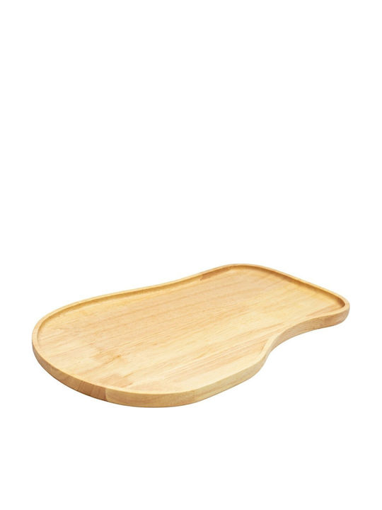 Ξύλινα Ακανόνιστα Πιάτα Rubberwood Με Τοίχωμα 40x25 Εκ.