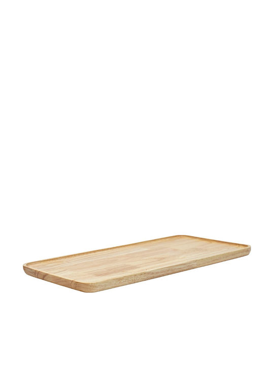 Ξύλινα Ορθογώνια Πιάτα Rubberwood Με Τοίχωμα 50x25 Εκ