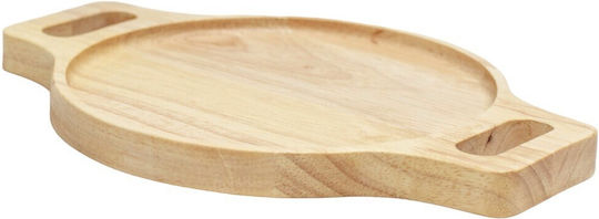 Ξύλινο Στρογγυλό Πιάτο Rubberwood Με Τοίχωμα 28x28 Εκ.