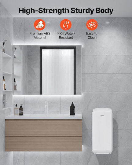 Vevor Plastic Hand Dryer With Sensor In White Colour 1.95kW LSGSJBSSL000DILPE001V2