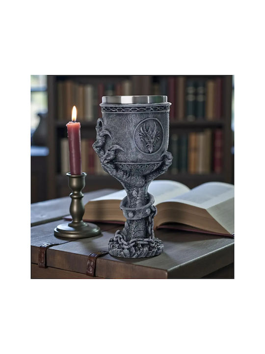 Glass of White Wine / Water from Plastic in Gray Color Goblet ac10050
