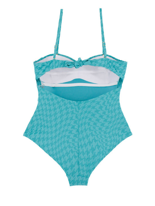 Strapless One Piece Swimsuit Turquoise