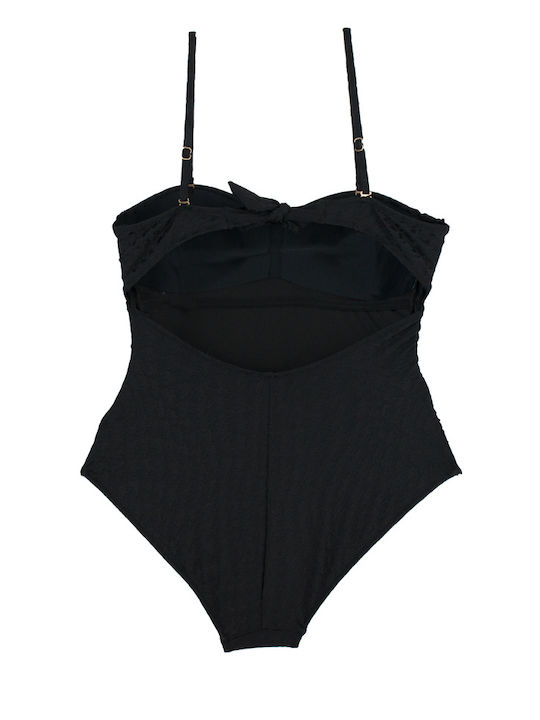 Strapless Цял Бански Черен