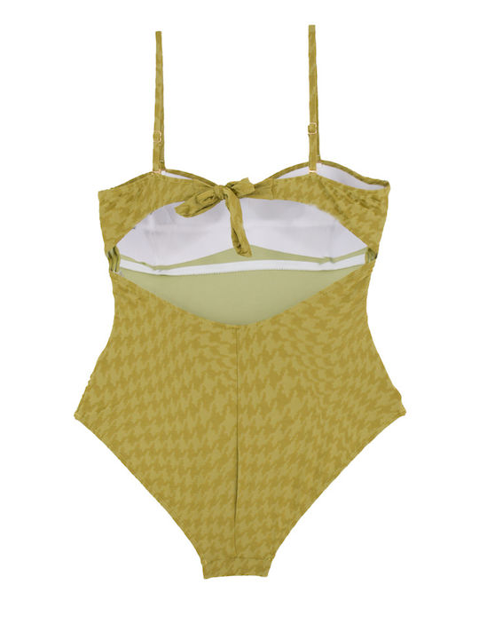 Strapless One Piece Swimsuit Green