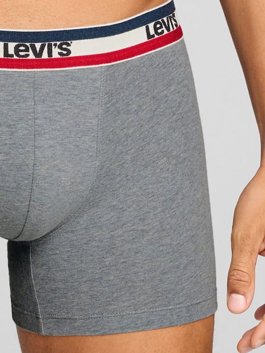 Herren Boxershorts Navy/Grau Melange 2er Pack