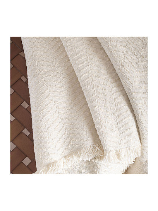 Rythmos Yard Three-Seater Sofa Throw 2 Sides Chenille 180x280cm Ecru 117-193-3036