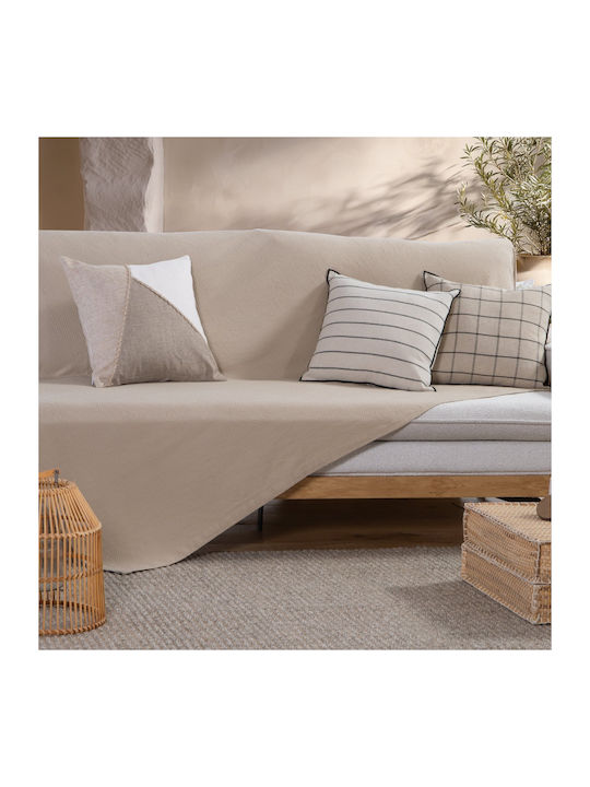 Nef-Nef Homeware Betty Armchair Throw 180x180cm Beige