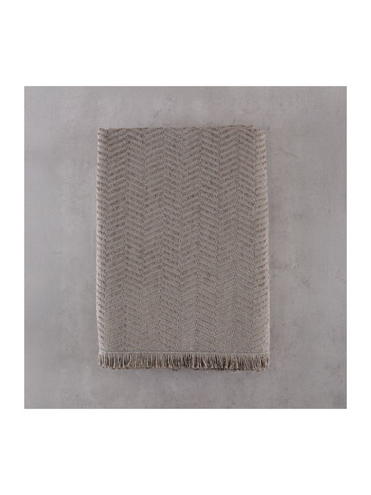 Rythmos Yard Three-Seater Sofa Throw 2 Sides Chenille 180x280cm Ecru 117-193-3036