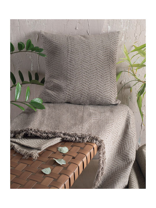 Rythmos Yard Three-Seater Sofa Throw 2 Sides Chenille 180x280cm Ecru 117-193-3036