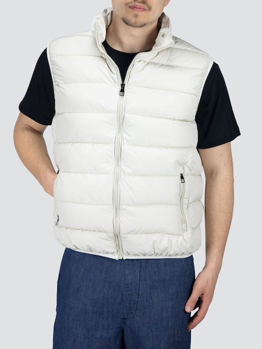 Ärmelloses Puffer Jacke Beige
