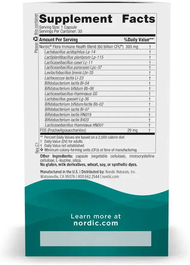 Nordic Naturals Immune Health Supliment cu Probiotice și Prebiotice 30 capsule