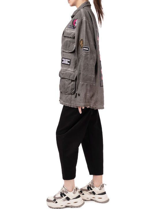 Дълго Дамско Яке за Зима Light Grey