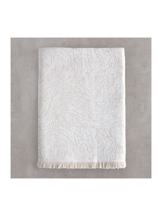 Rythmos Terrain Zweisitzer-Sofa Überwurf Zwei Seiten Jacquard 180x240cm Beige