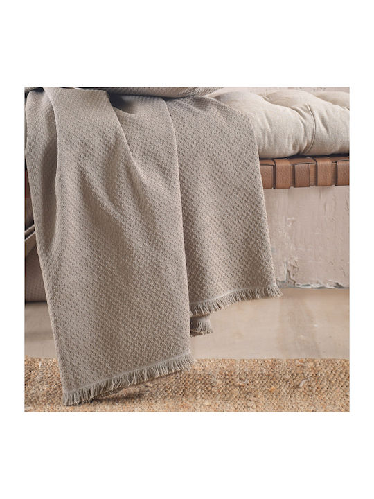 Rythmos Rami Armchair Throw 2 Sides Jacquard 160x180cm Brown