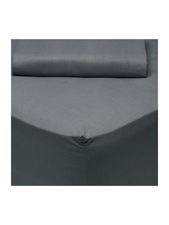 Das Home Bettlaken Semi-Doppel mit Gummiband 120x200+35cm. Best 1007 Dark Grey