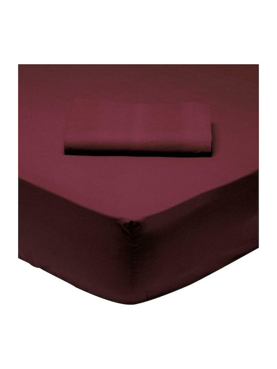 Das Home Sheet Semi Double with Elastic 120x200+35cm. 1014 Bordeaux