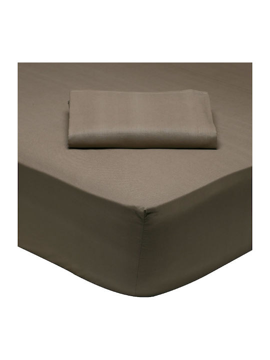 Das Home Bettlaken Super-Doppel mit Gummiband 170x200+35cm. Best 1004 Braun