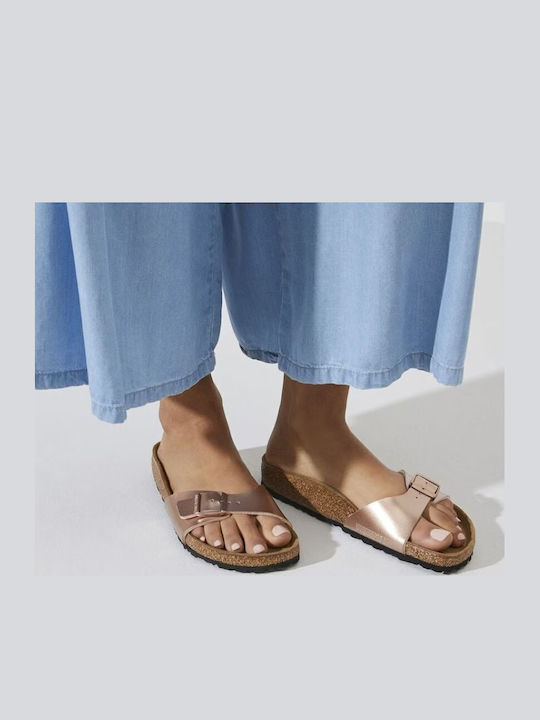 Madrid Damen Anatomisch Flache Sandalen Kupfer Schmale Passform