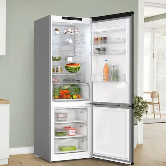 Bosch Ψυγειοκαταψύκτης 440lt Total NoFrost Υ203xΠ70xΒ66.7εκ. Γκρι KGN49OCAF