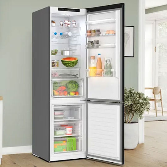 Bosch Ψυγειοκαταψύκτης 363lt Total NoFrost Υ203xΠ60xΒ66εκ. Μαύρος KGN392XCF
