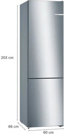 Bosch Combină frigorifică 368lt Total NoFrost Î203xL60xA66cm. Gri KGN39VIEB
