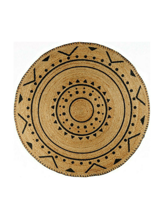 Tzikas Carpets Pop 60765-060 Χειροποίητο Καλοκαιρινό Ψάθινο Φ150cm Μπεζ