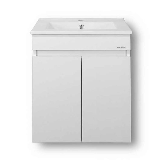 Martin Omega 50 Πάγκος με Νιπτήρα & Καθρέπτη Μ50xΒ46xΥ57cm White Gloss