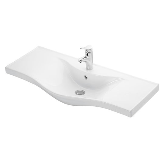 Martin Siena 100 Waschtisch mit Waschbecken & Spiegel Melamin L96xB34xH83cm Harmony