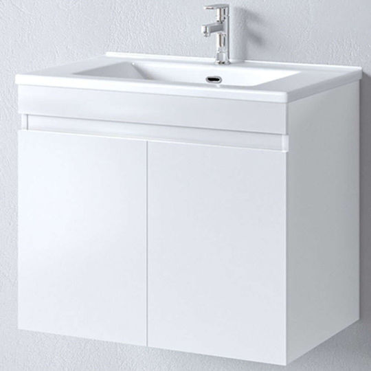 Martin Omega 75 Πάγκος με Νιπτήρα Μελαμίνη Μ75xΒ46xΥ60cm White